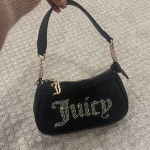Juicy Couture Black Shoulder Bag with Gold Chain